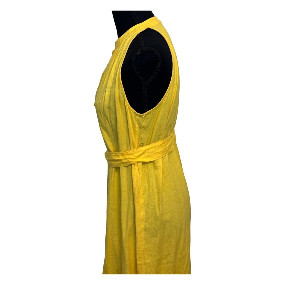 Women's Yellow Linen Dress by Ann Taylor Factory Size S Midi Yellow Summer Dress - Picture 10 of 16